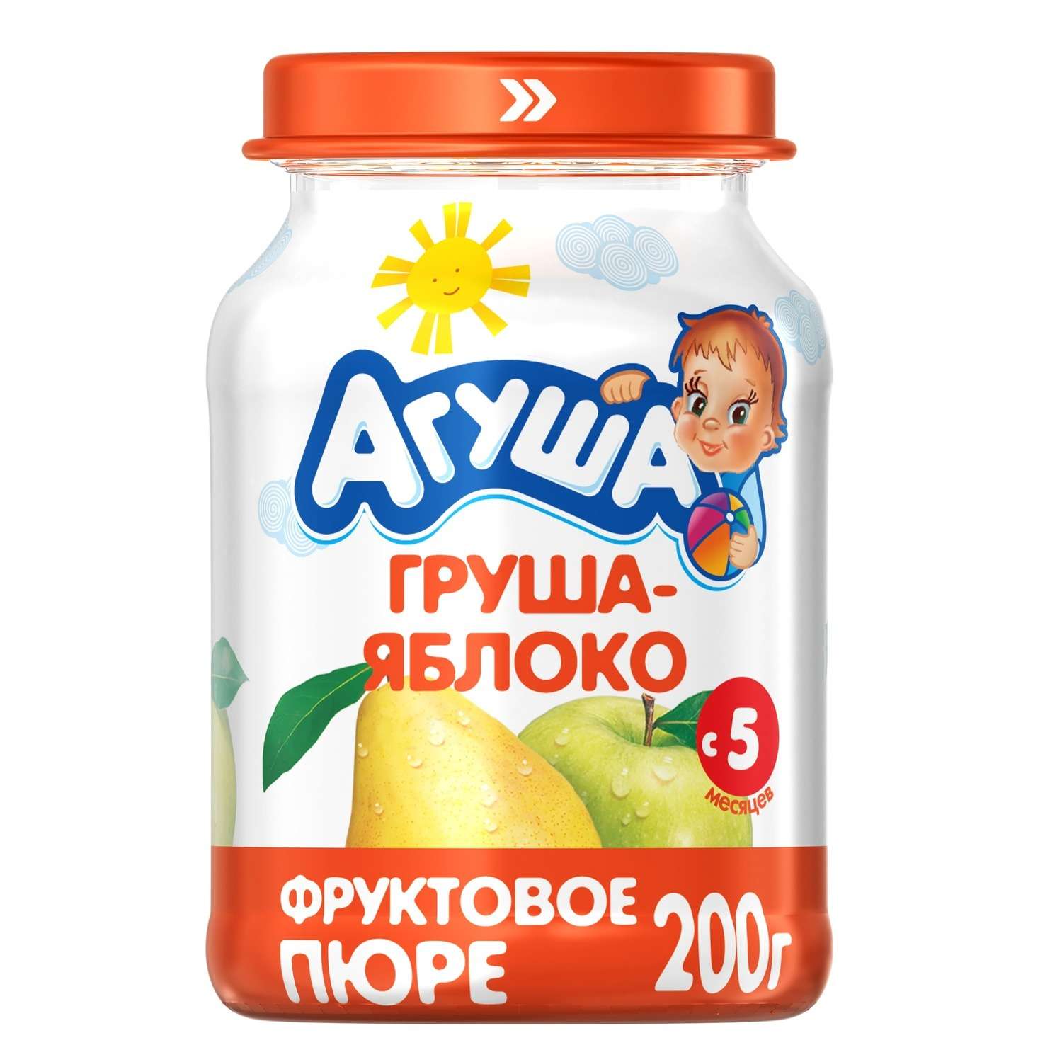 Пюре Агуша яблоко-груша 200г с 5месяцев - фото 1