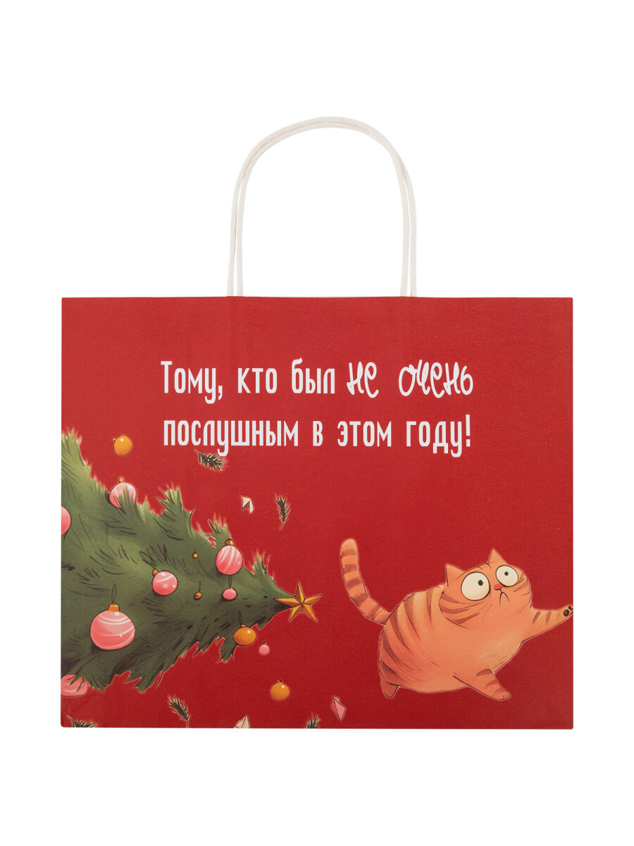 Пакет подарочный новогодний Золотая сказка пакетики для подарков и сладостей набор 4 штуки крафт - фото 4
