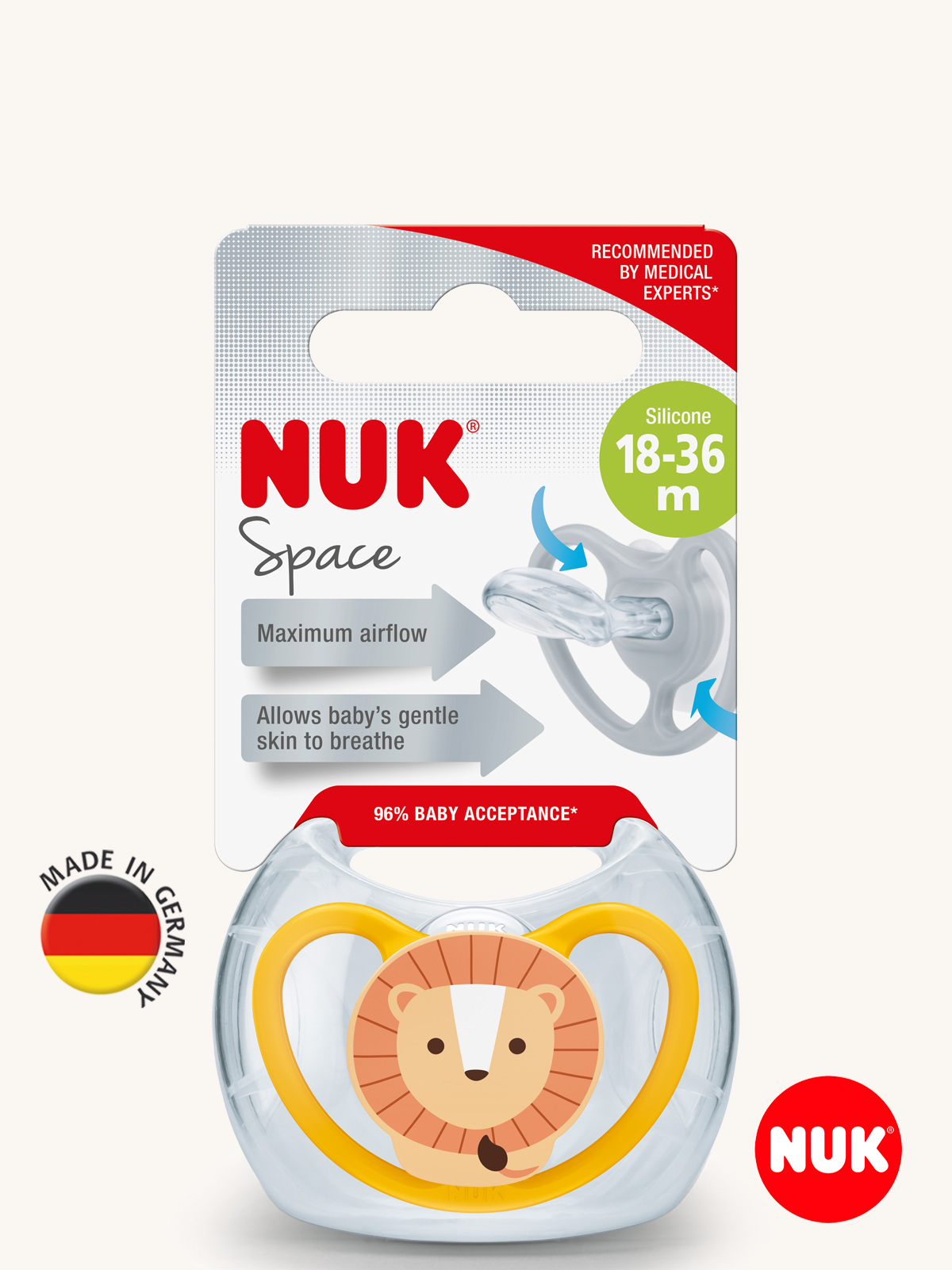 Пустышка Nuk силикон ортодонтическая от 18 мес. 1 шт. - фото 1