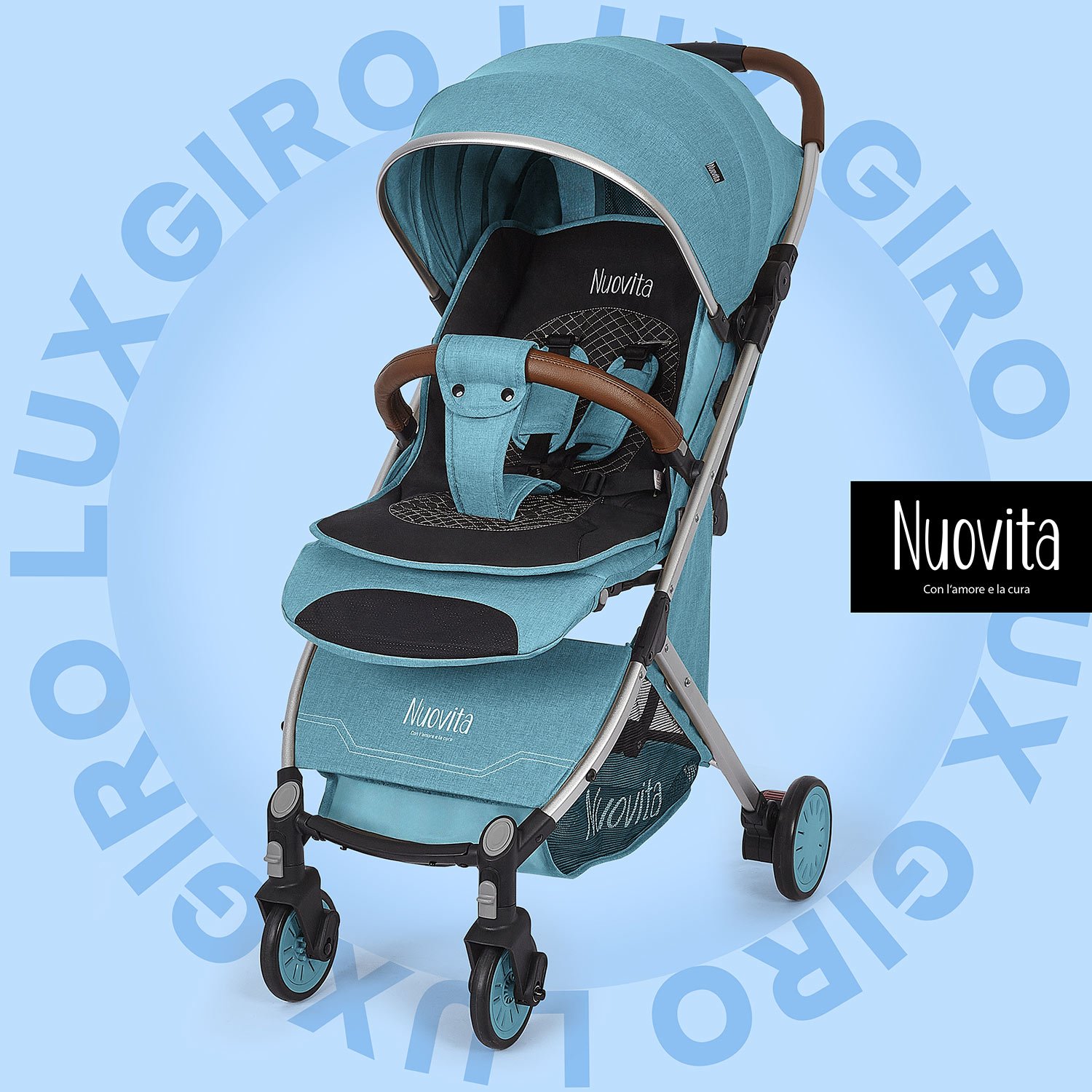 Коляска прогулочная Nuovita Giro Lux бирюзовый - фото 1
