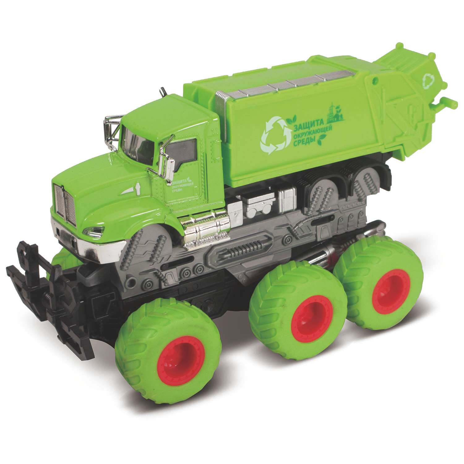 Мусоровоз Funky Toys 1:43 зеленый FT61088 - фото 1