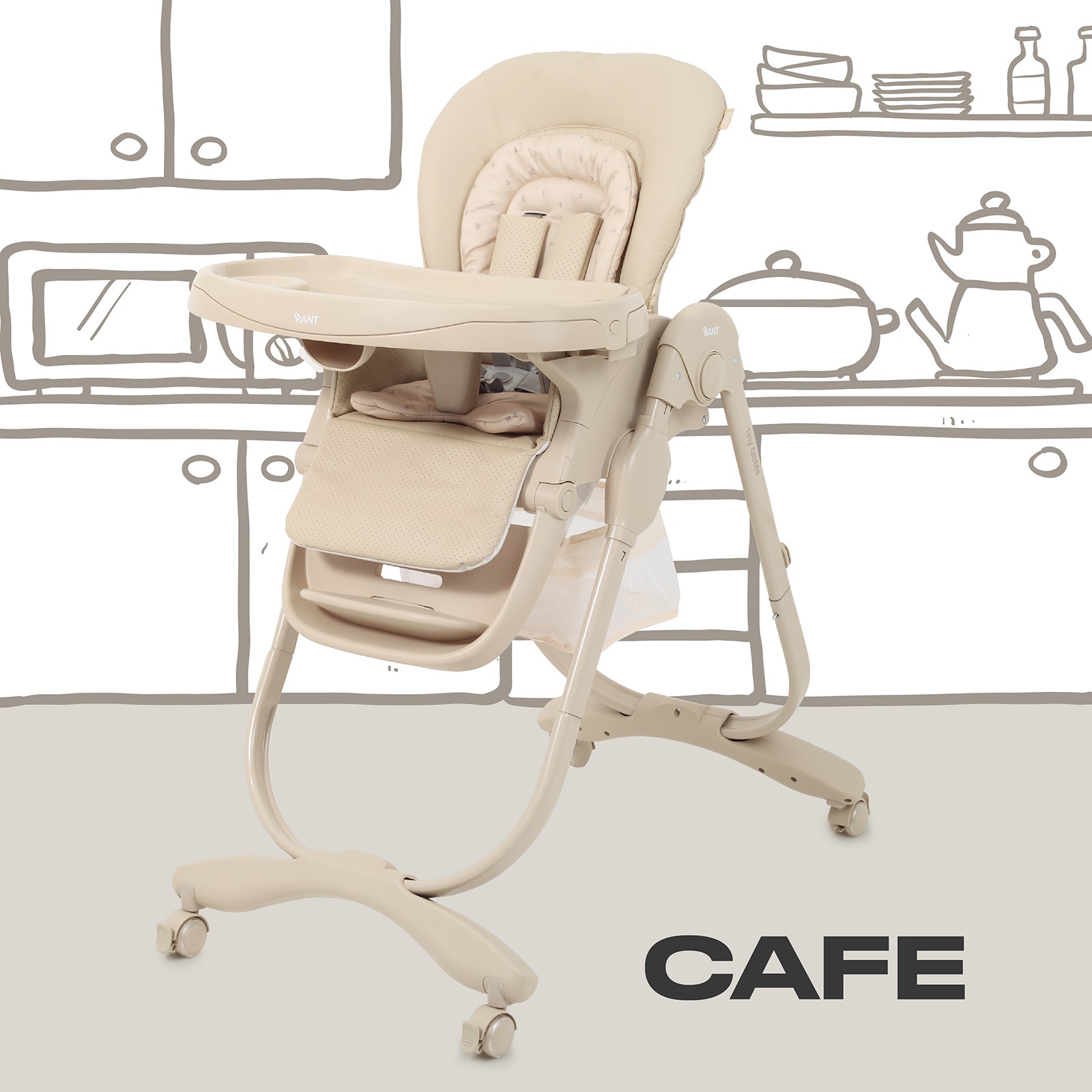 Стульчик для кормления Rant Cafe, beige 2025 бежевый - фото 1