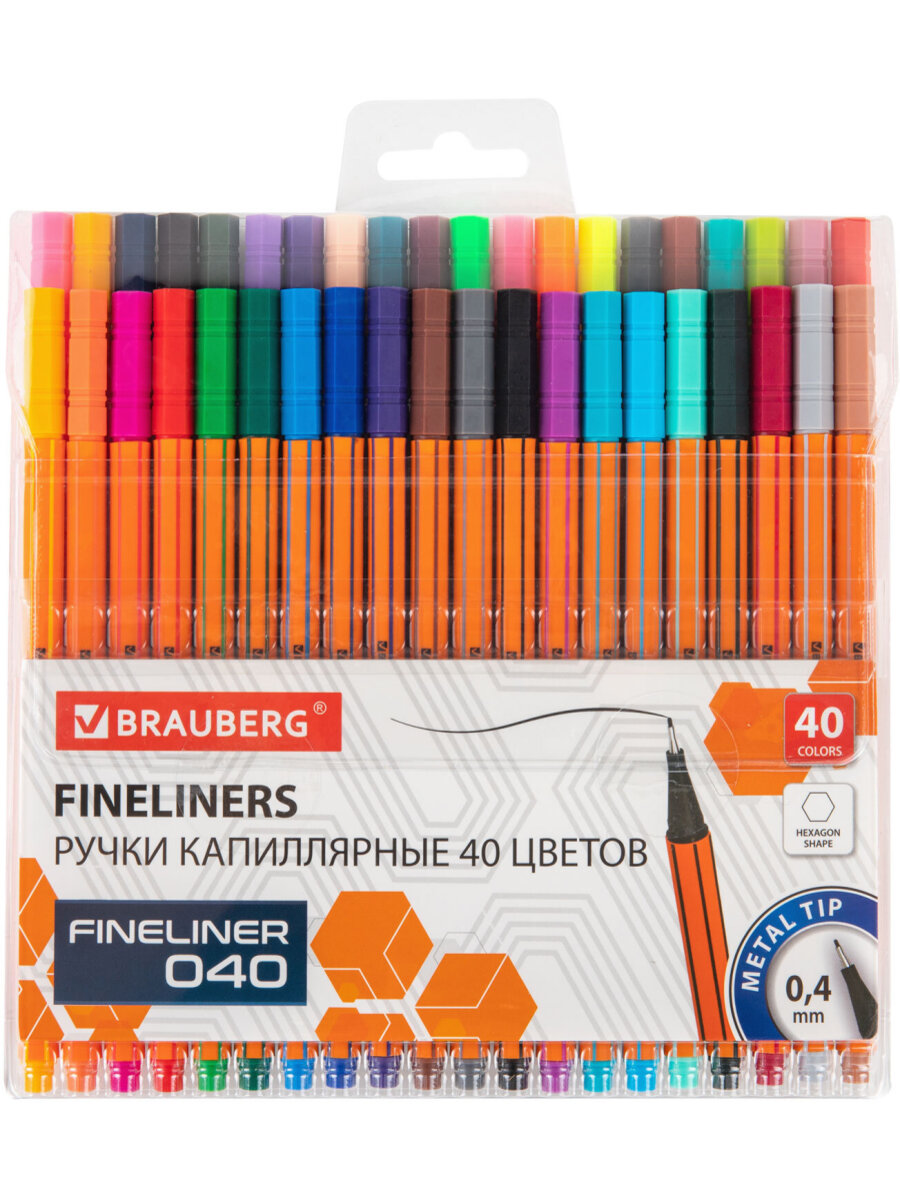 Ручка капиллярная Brauberg 40 шт. - фото 6