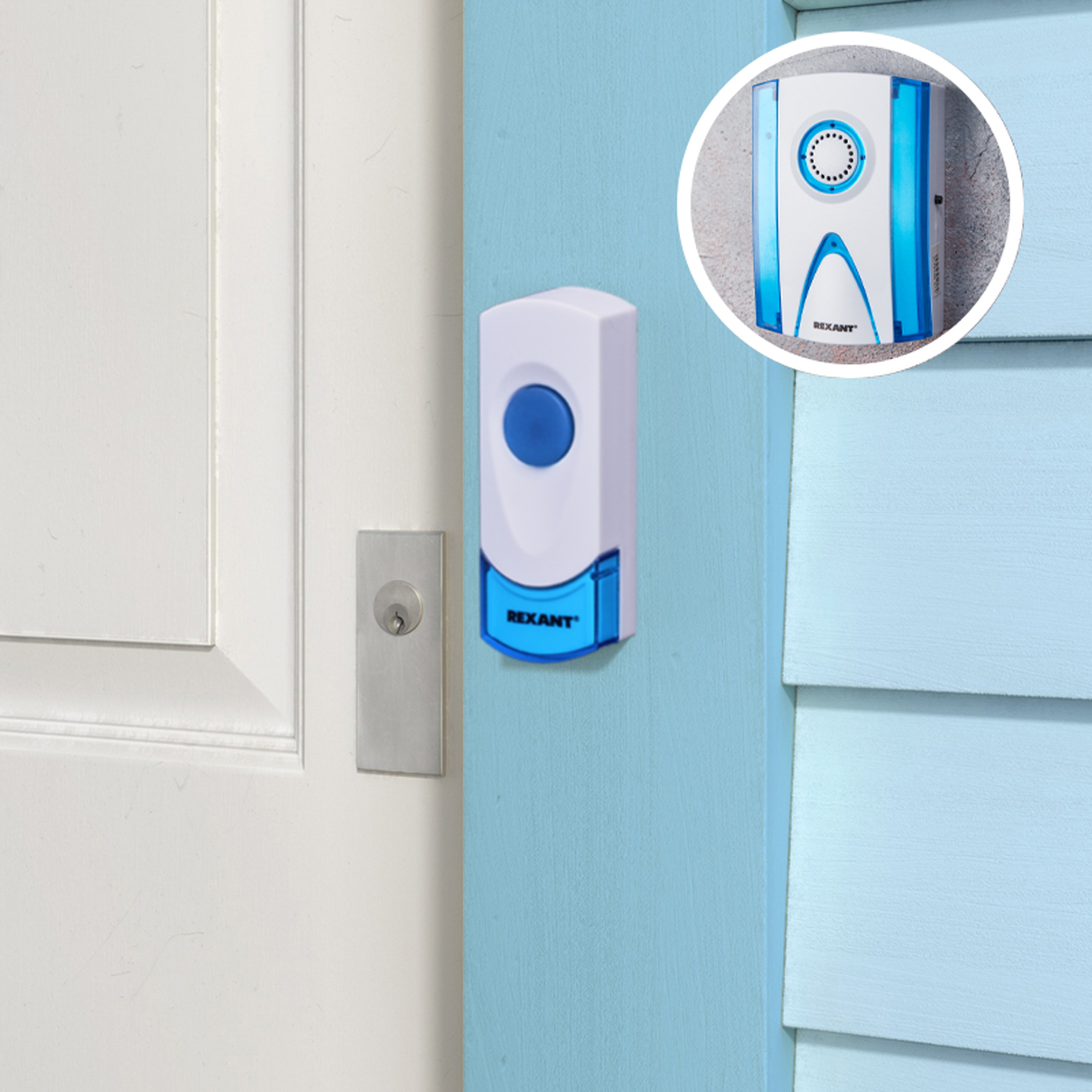 Беспроводной дверной звонок REXANT RX-3 32 мелодии 100м кнопка IP44 - фото 7