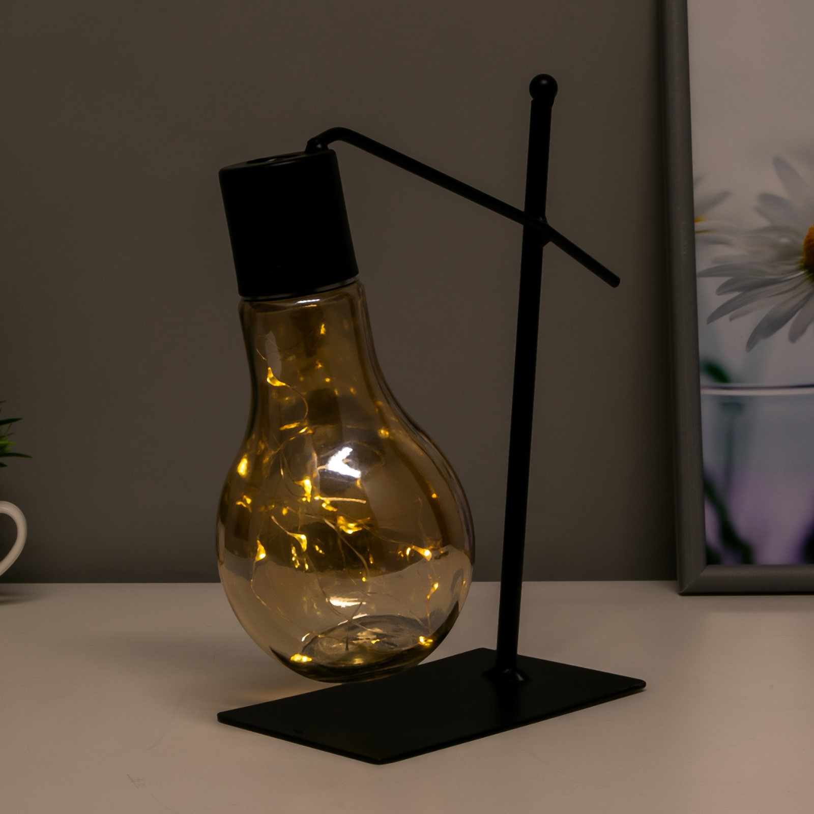 Ночник настольный RISALUX «Ночные огни» LED черный - фото 3