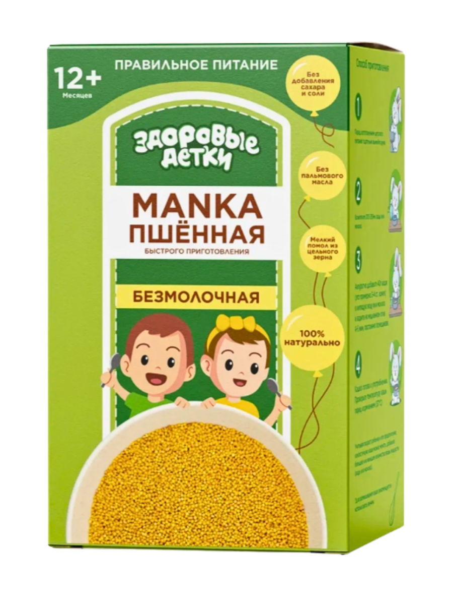 Кашка пшенная МANKA Здоровые детки безмолочная с 12 месяцев 500г - фото 1