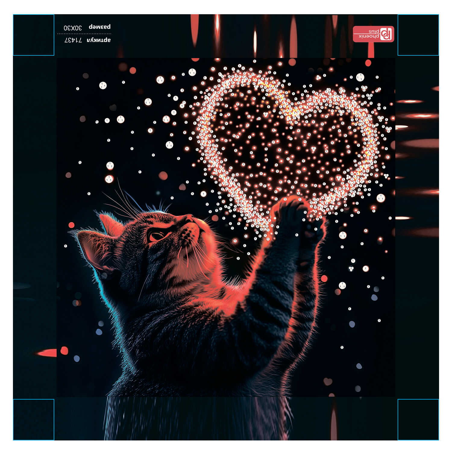 Алмазная мозаика Феникс + Кот с сердцем - фото 3