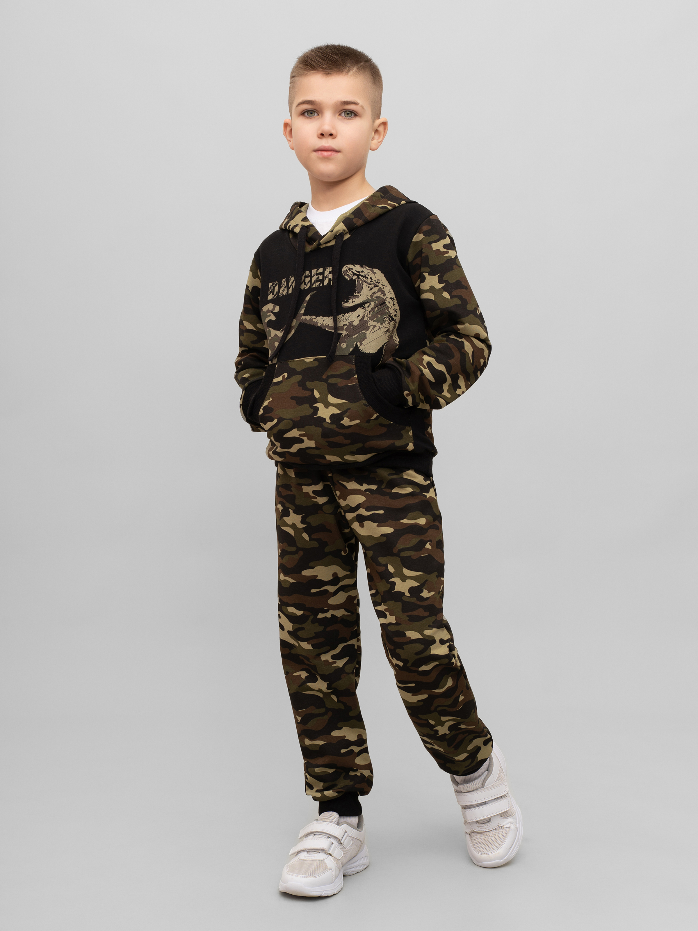 Худи и брюки Утенок 747 хаки черный дино - фото 16