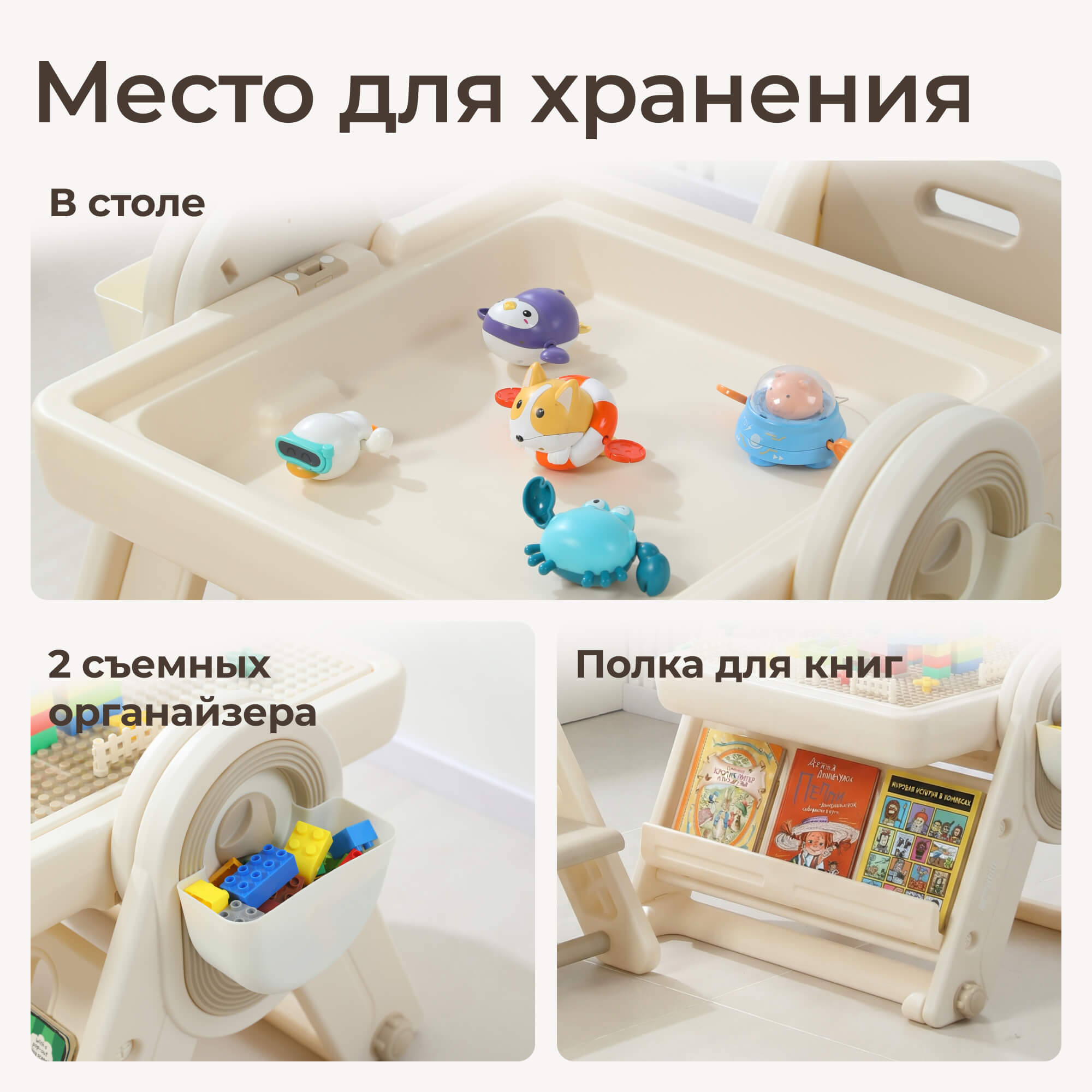 Комплект мебели UNIX Kids 4 в 1 стол трансформер и стул - фото 5