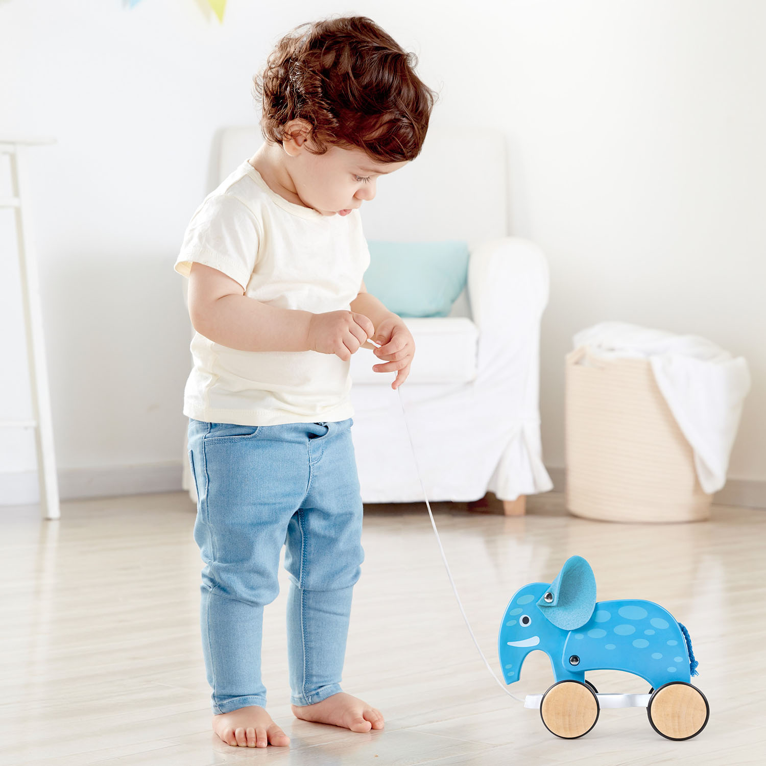 Каталка для малышей Hape Серия зверики слоник E0916_HP - фото 2