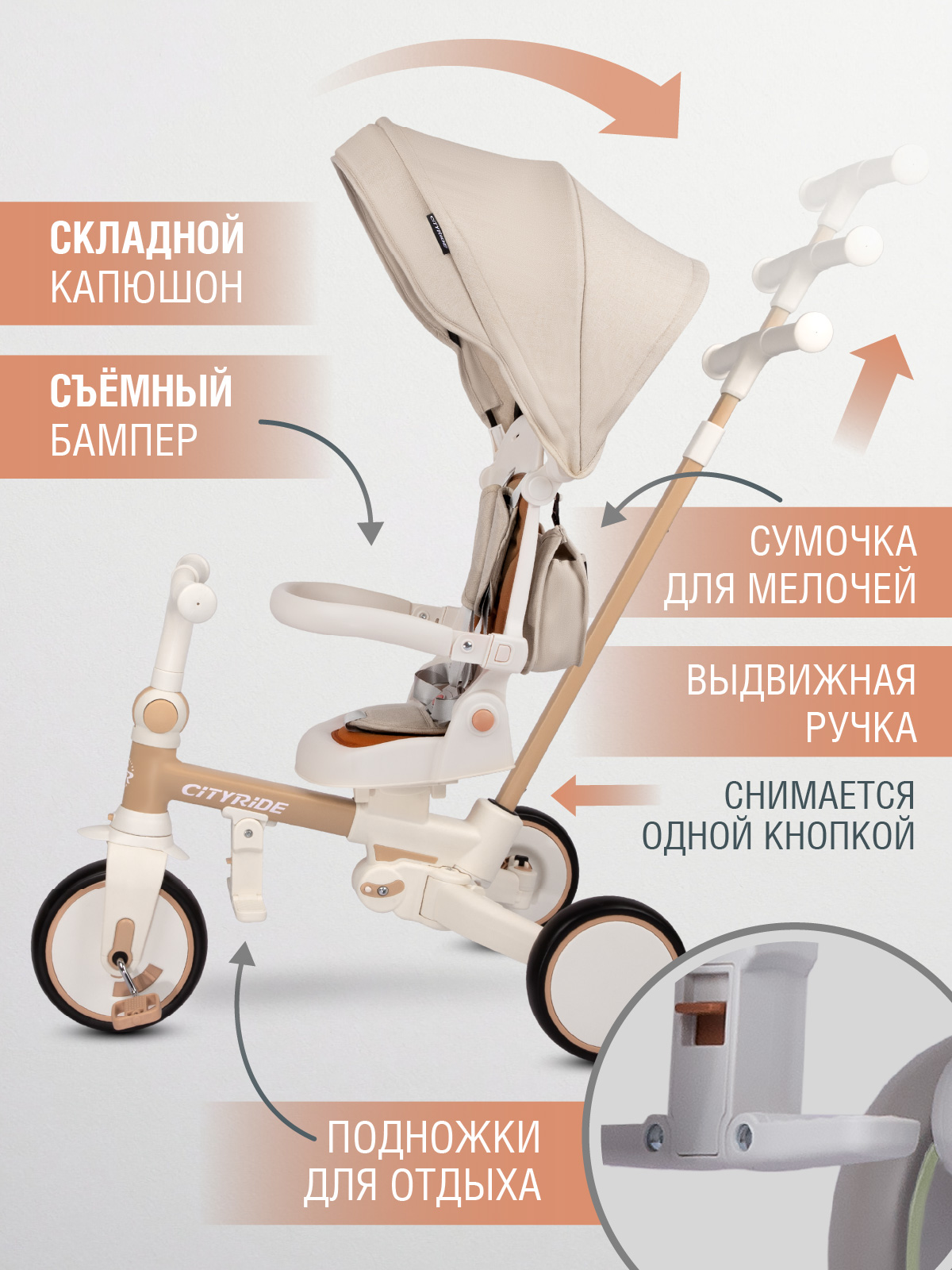 Трехколесный велосипед CITYRIDE - фото 7