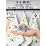 Набор полотенец прессованных 3 штуки Wellness P47 цветы 3