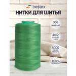 Нитки Bestex промышленные универсальные для шитья и рукоделия 40/2 5000 ярд 1 шт 306 зеленый