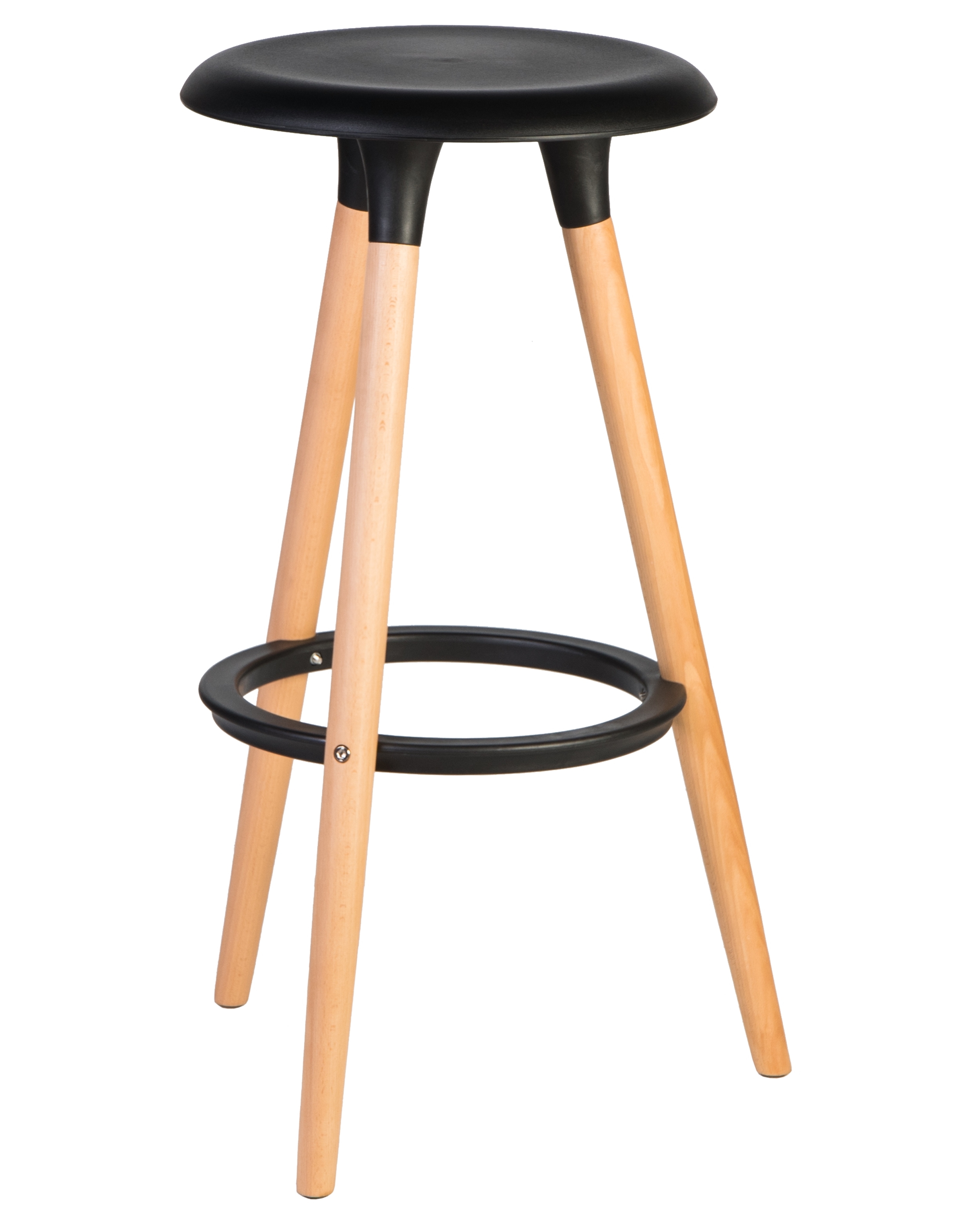 Изображение товара Барный табурет DOBRIN ROYCE черное сиденье светлые ножки стильный дизайн