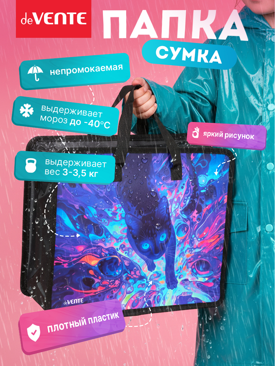 Папка для тетрадей deVENTE Neon Cat А4 - фото 3