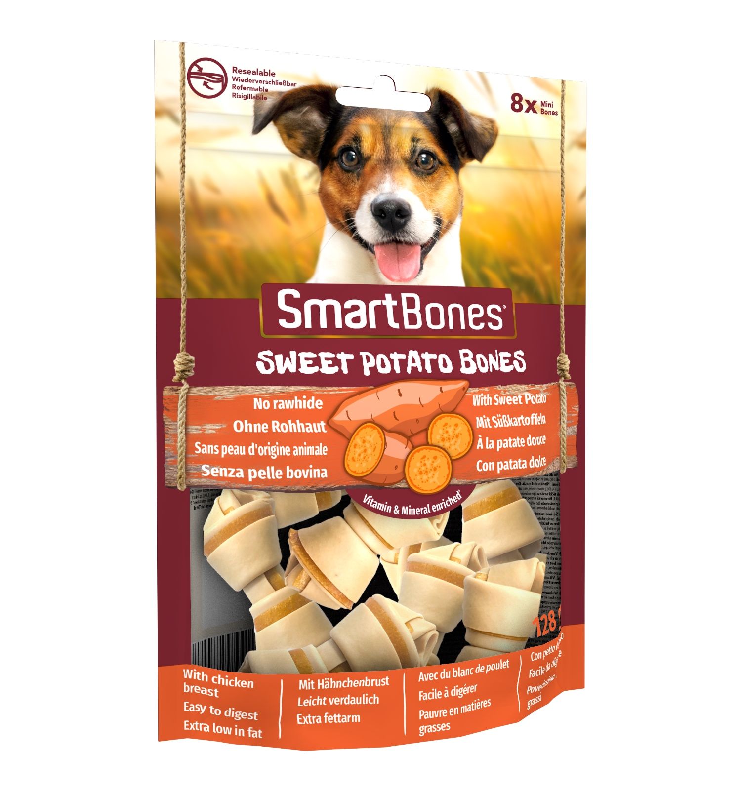 Лакомство для собак косточки Smart Bones с бататом мини 8шт - фото 3