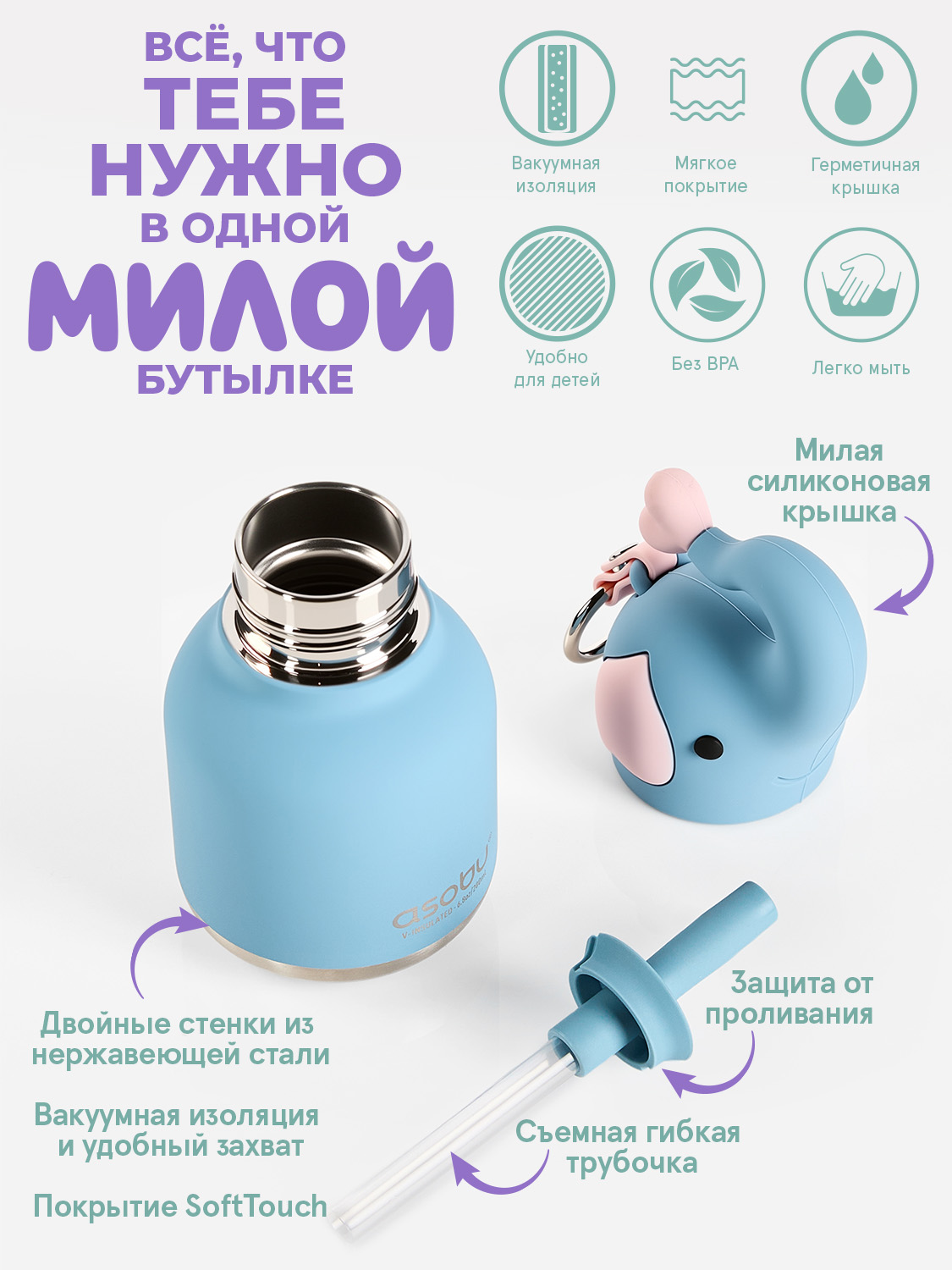 Термобутылка ASOBU Bestie mini - фото 3