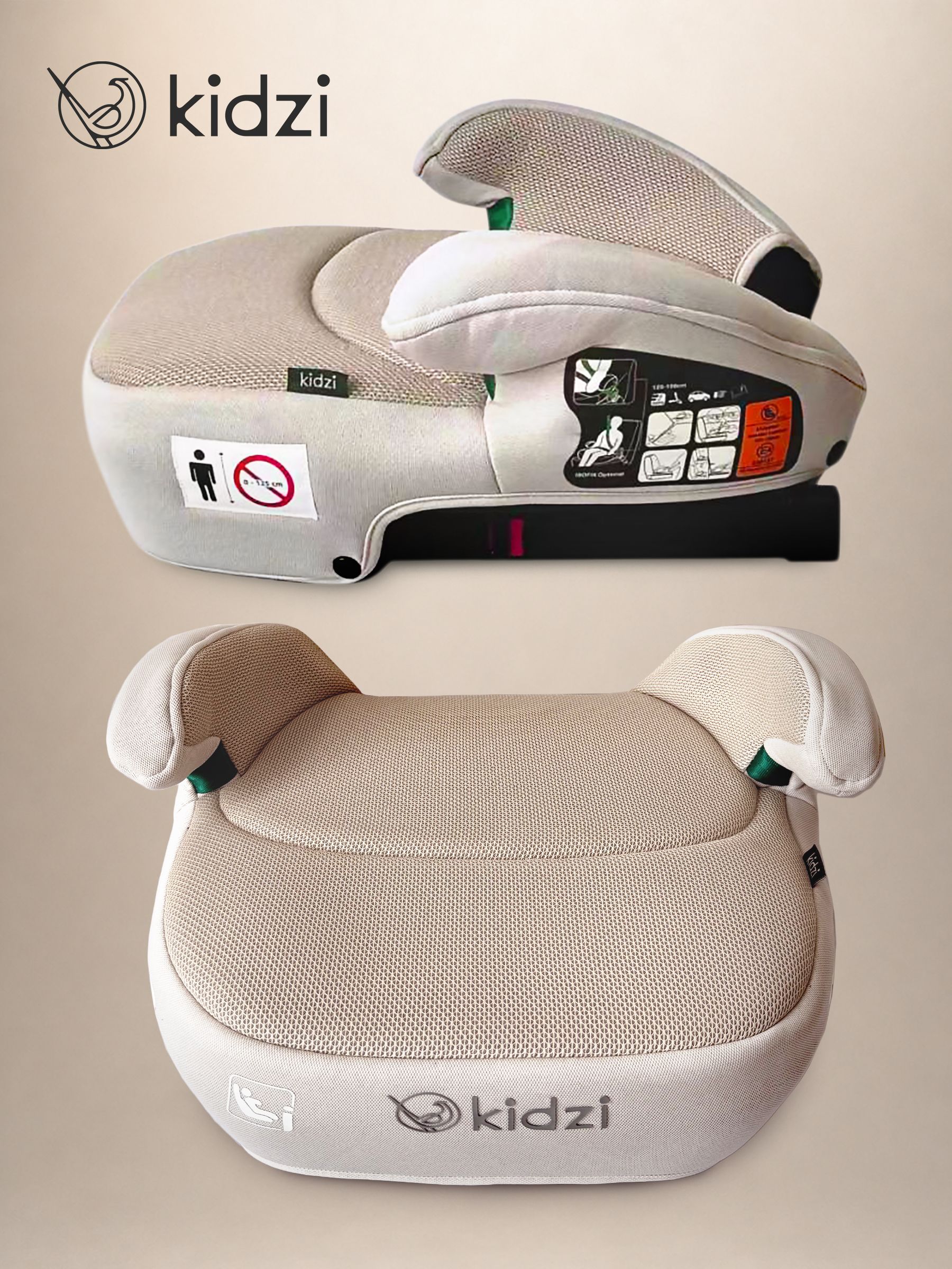 Автокресло Kidzi Bro i-SIZE Isofix 3 (22-36 кг) бежевый - фото 13