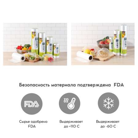 Пакеты полиэтиленовые пищевые HOME EDITION MYUNGJIN в рулоне 17х25 см 200 шт