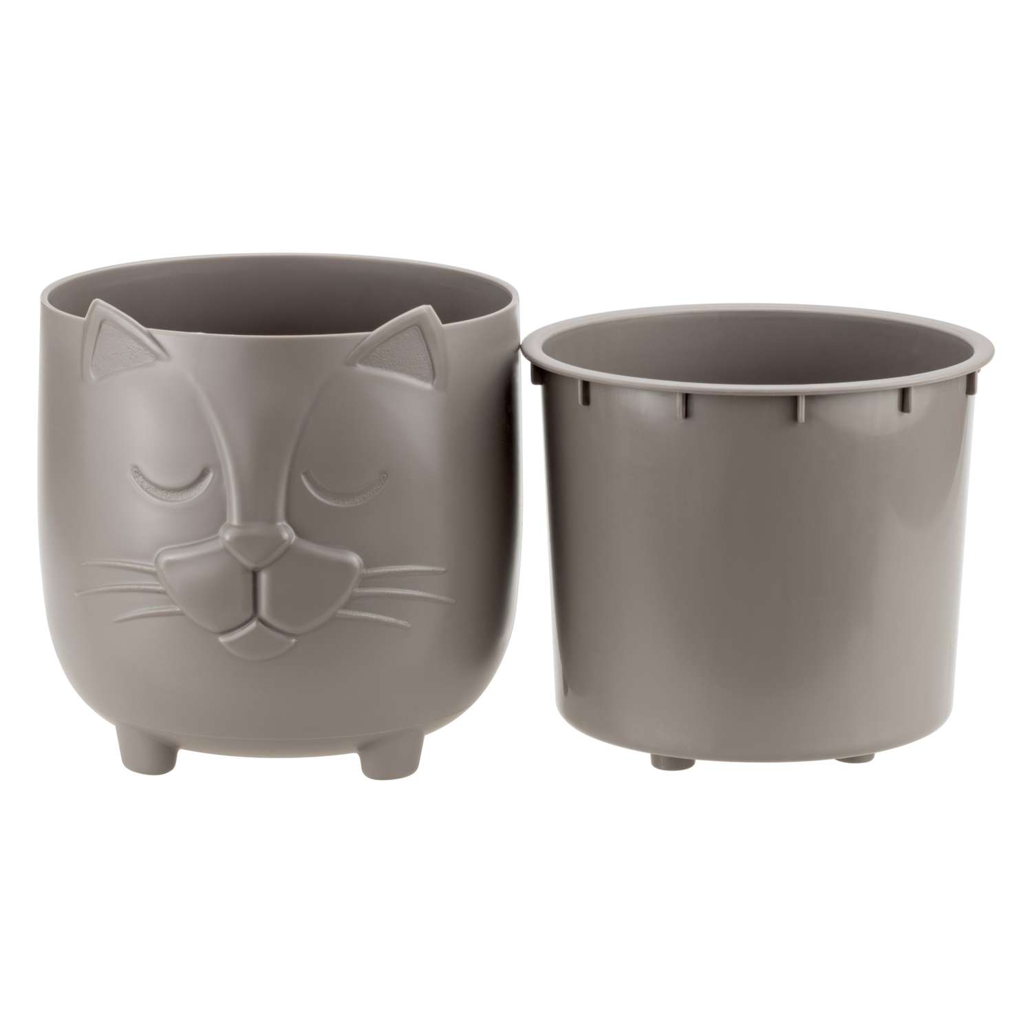 Кашпо IDEA Бася со вставкой французский серый d11.5см 0.65л - фото 2