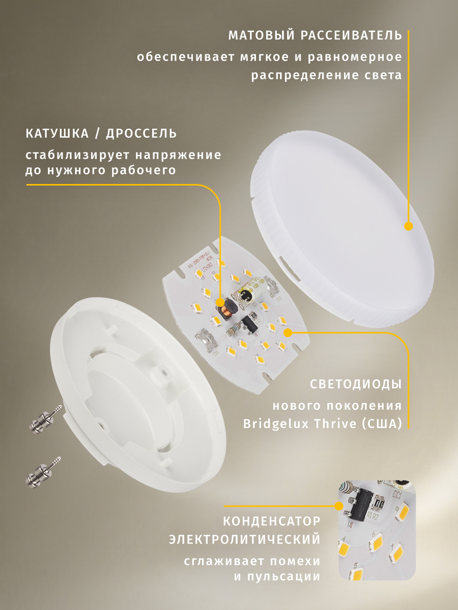 Лампа светодиодная солнечного спектра Navigator 95 431 GX53, 8 Вт, 6500К - фото 8