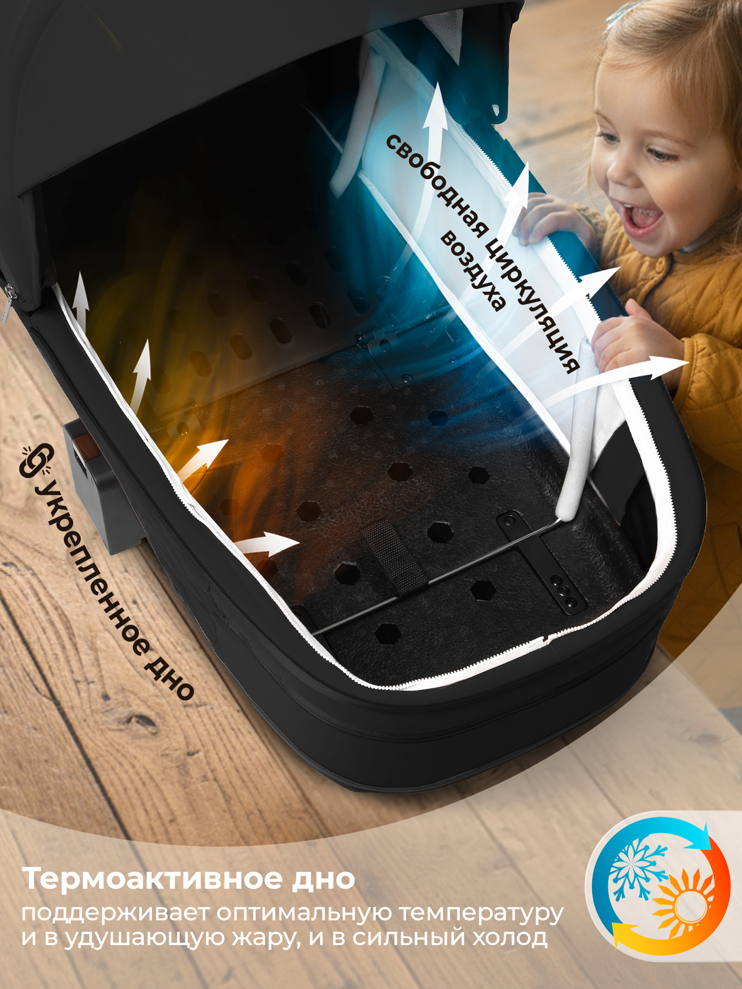 Коляска 2в1 Sweet Baby SBL Elegante Therma Black черный - фото 4