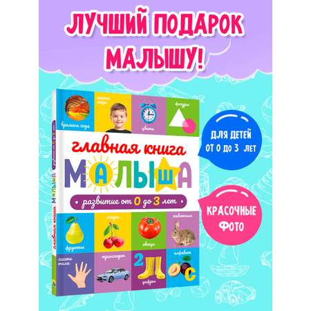 Книга Проф-Пресс развивающая Главная книга малыша от 0 до 3 лет. 128 стр