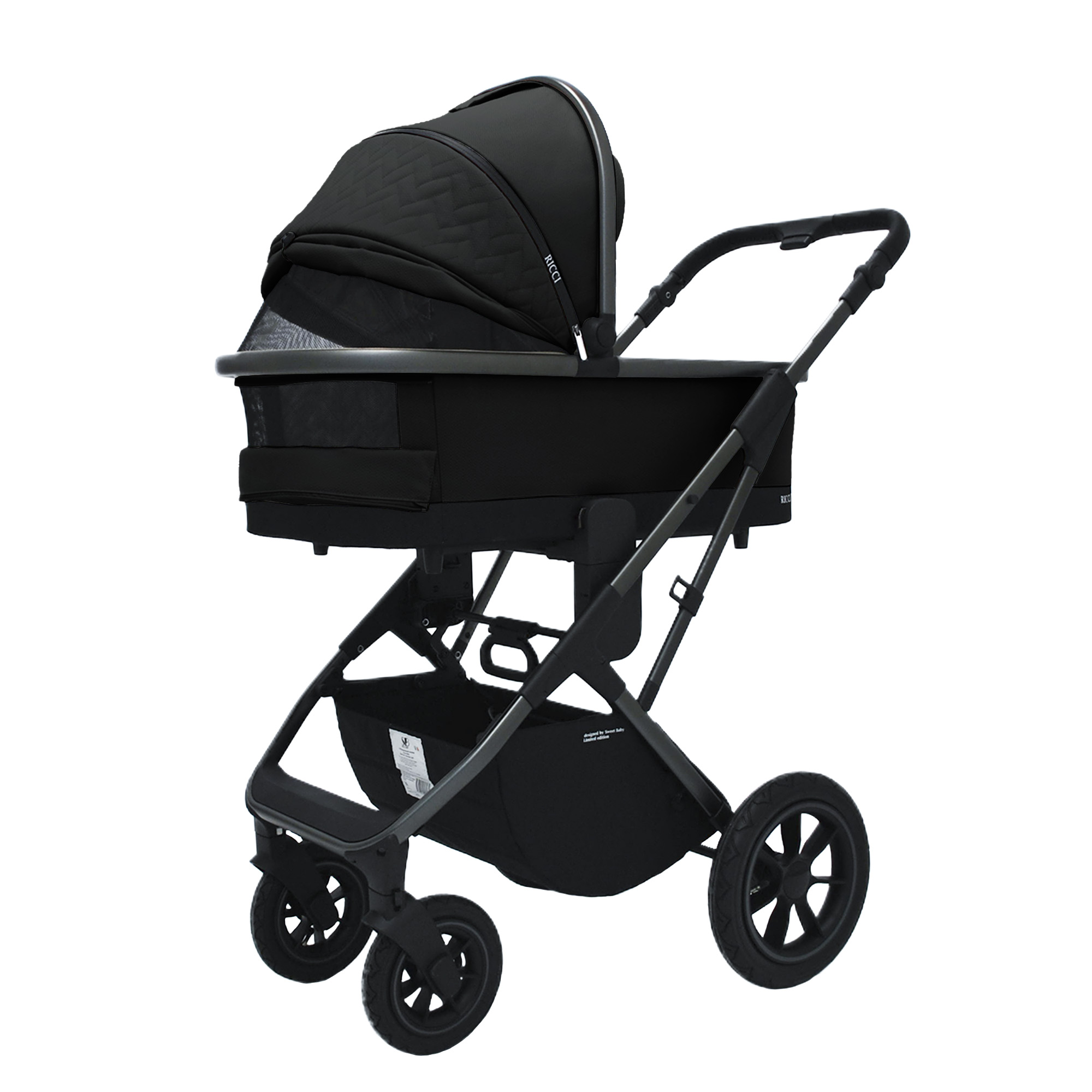Коляска 2в1 Sweet Baby Ricci Black (Air) черный - фото 16