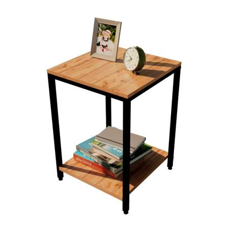 Тумба WoodSteel в стиле Лофт Chicago 40x40х55 см с полкой для хранения чёрный