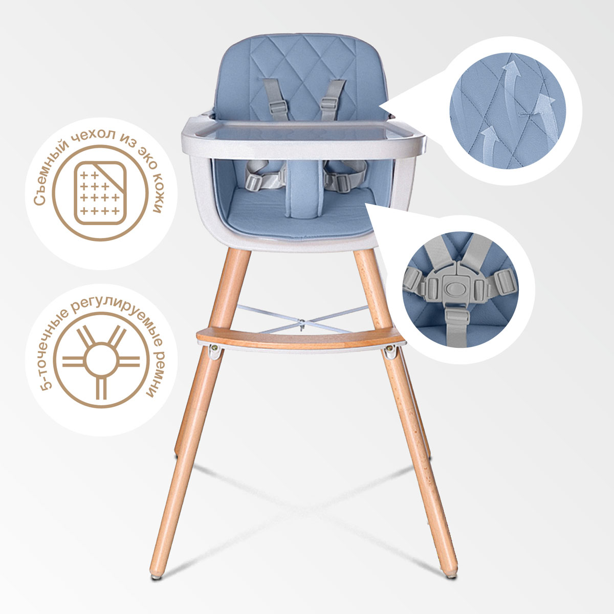 Стульчик для кормления BQ Blue - фото 3