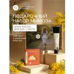 Подарочный набор косметики: Гель маска крем для рук Мимоза, 50 мл + Мыло твердое Мимоза, мыло ручной работы, 110 г