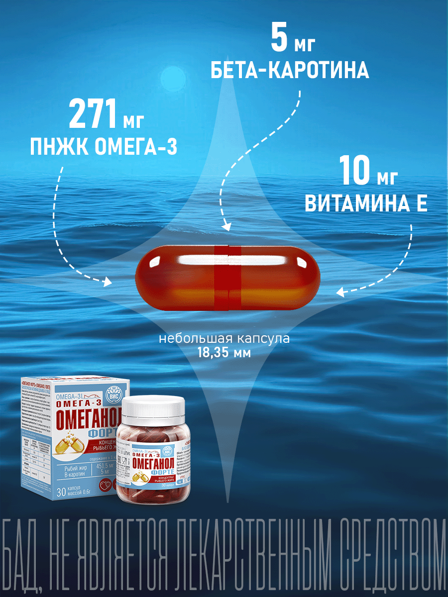 БАД Омеганол ФОРТЕ капсулы №30 - фото 5