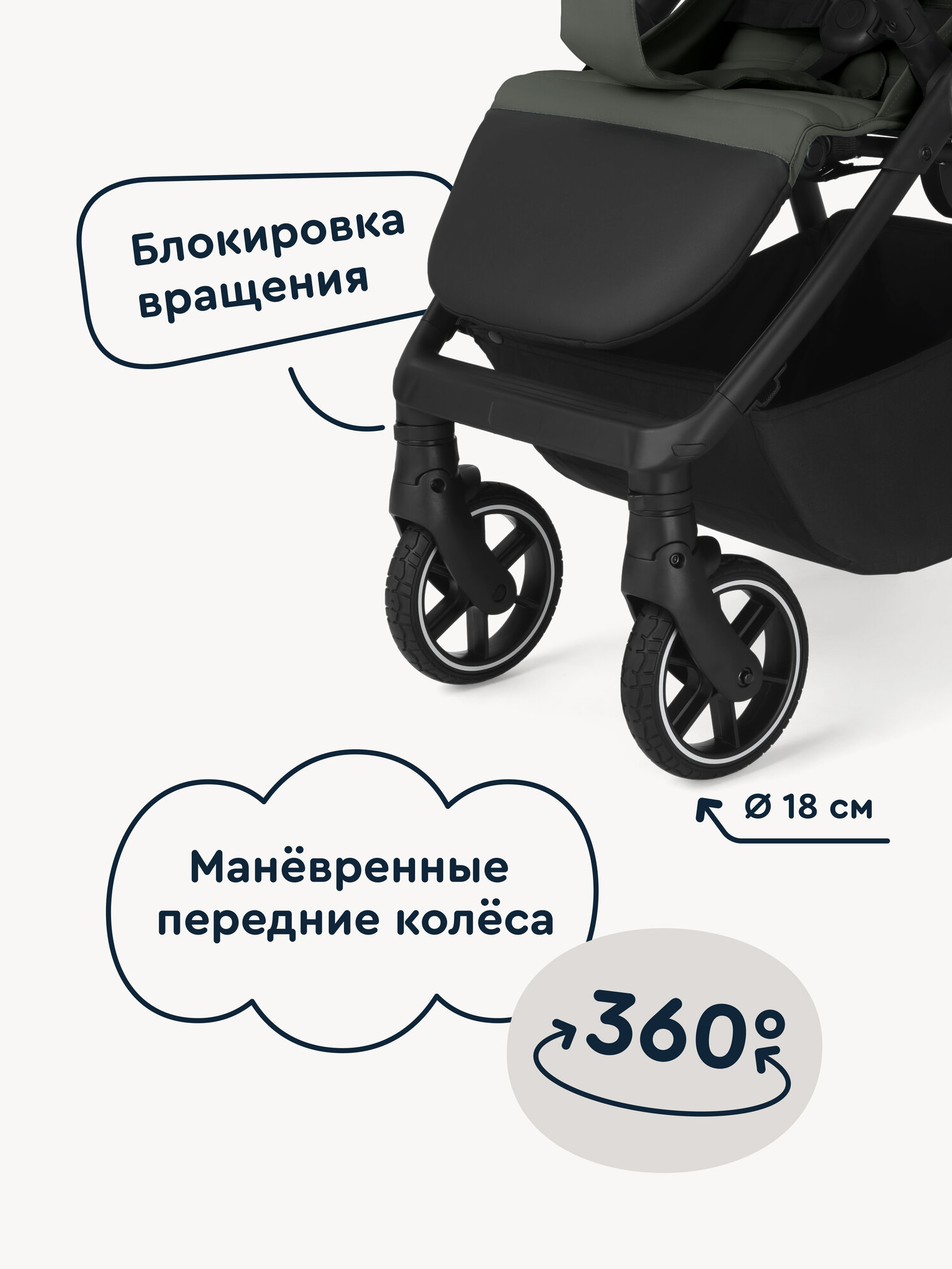 Коляска прогулочная Junion Fasti зеленый - фото 8