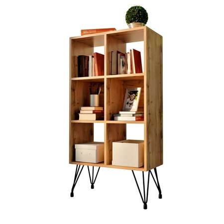 Стеллаж вертикальный WoodSteel в стиле Лофт Liverpool 60x30x113 см чёрный