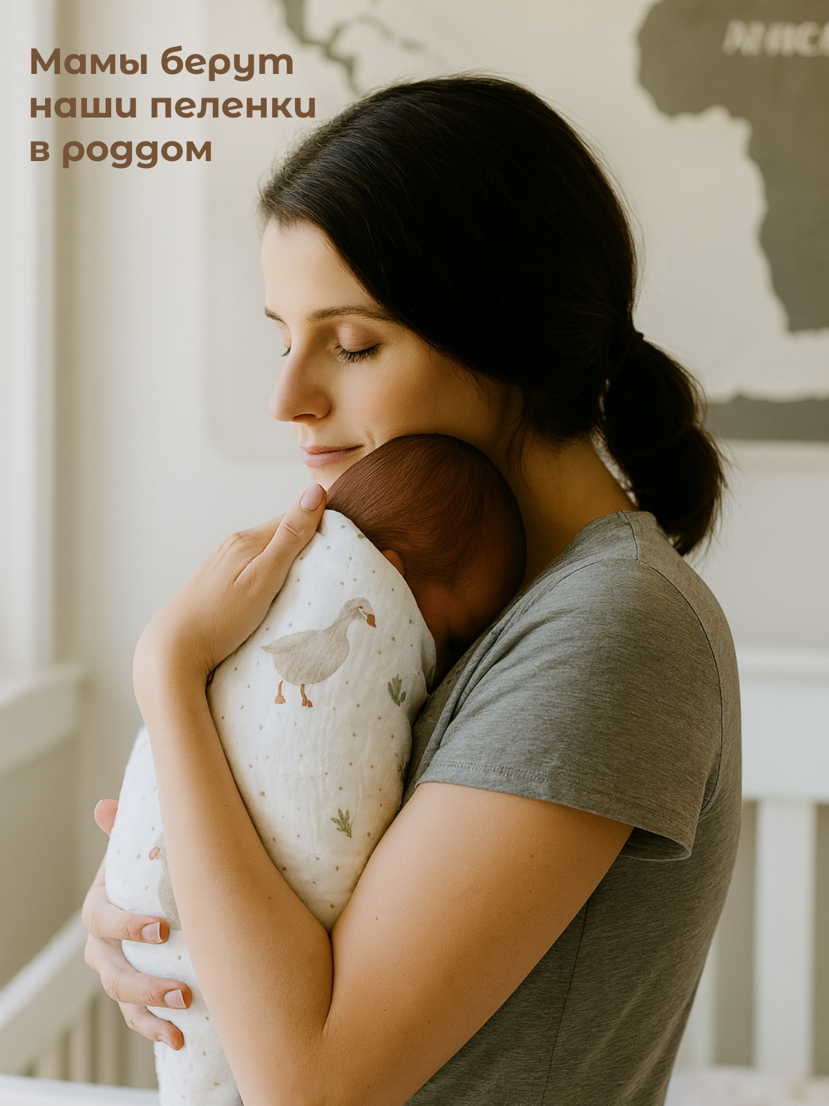 Пелёнка Сонный ежик Муслиновые пеленки муслин 100х130 см 3 шт. - фото 6