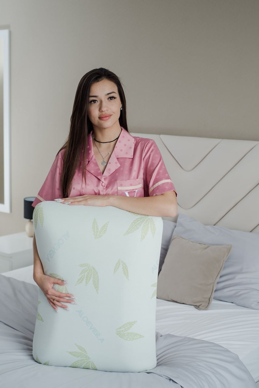 Анатомическая подушка Asvetida Aloe 50*70c эффектом памяти Memory Foam - фото 12
