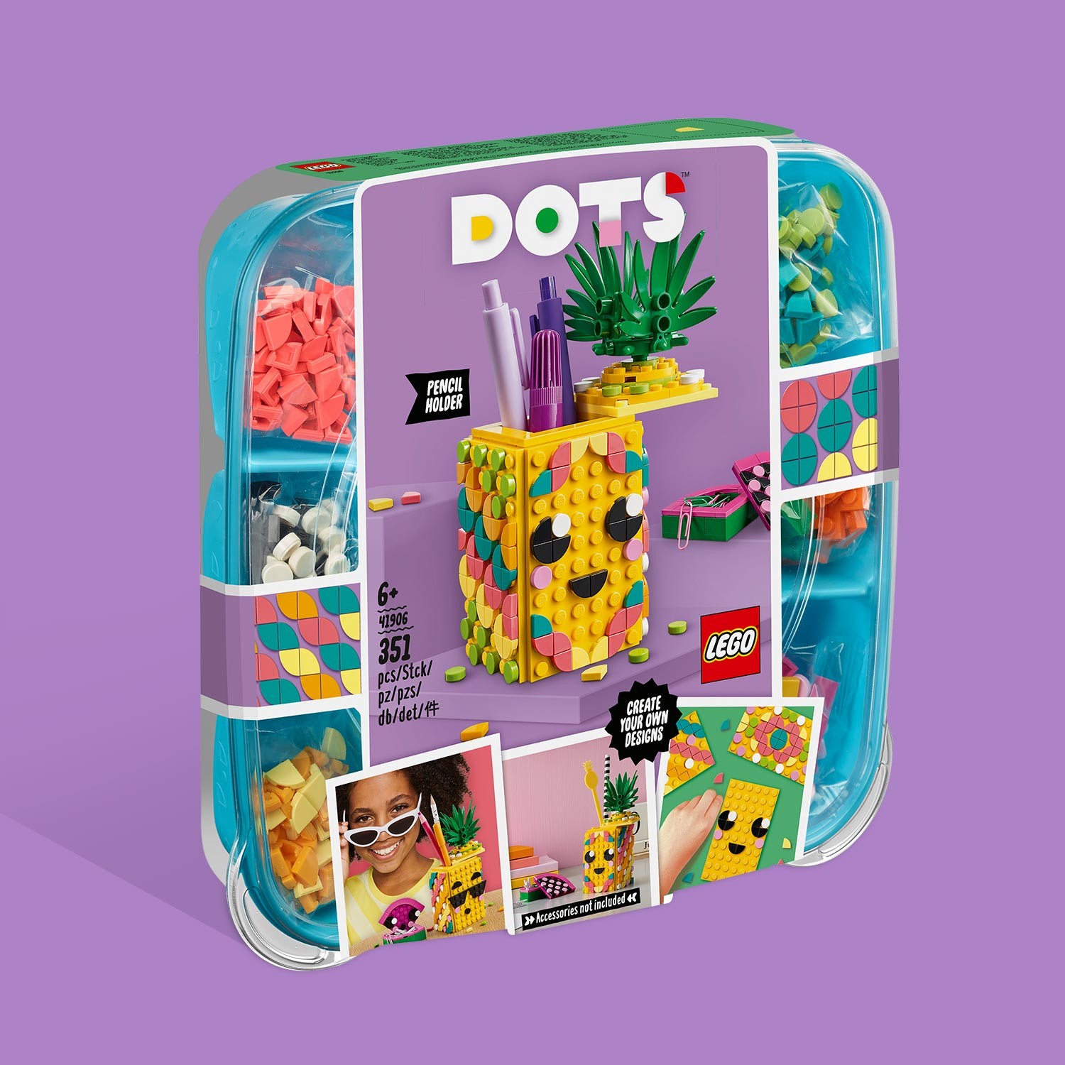 Конструктор LEGO DOTS Подставка Ананас блочный - фото 4