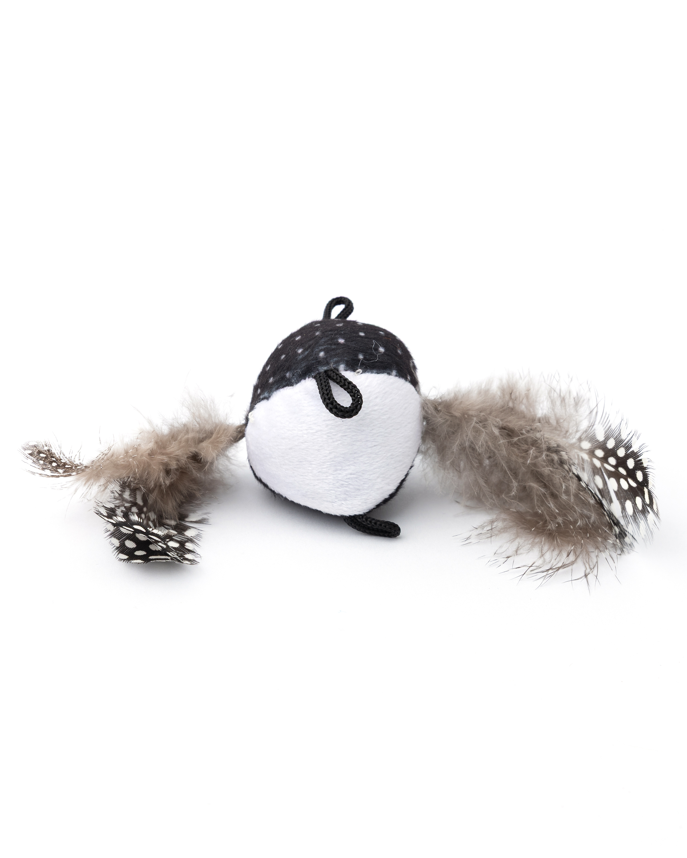 Игрушка для кошек Barbaks Мягкий мяч с натуральными перьями диаметр 6см - фото 2