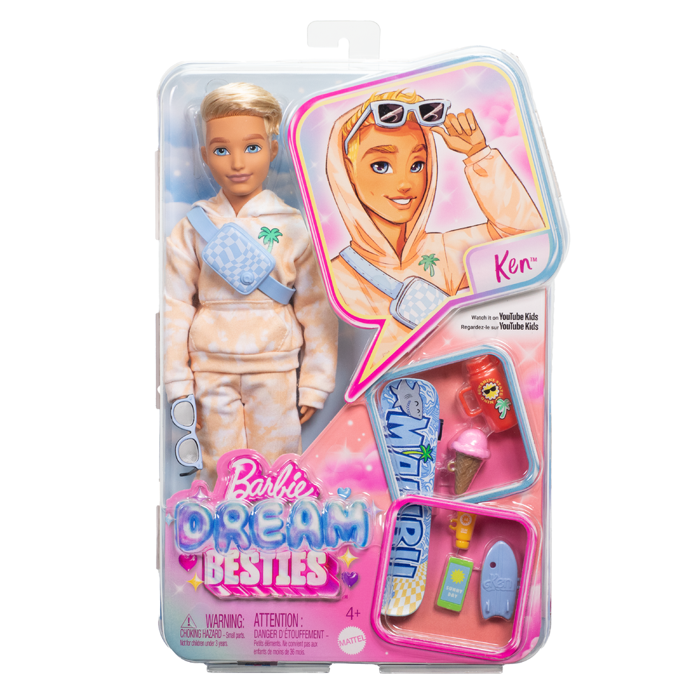 Кукла модельная Barbie Dream Besties Малибу на скейтборде JDD75 JDD75 - фото 1