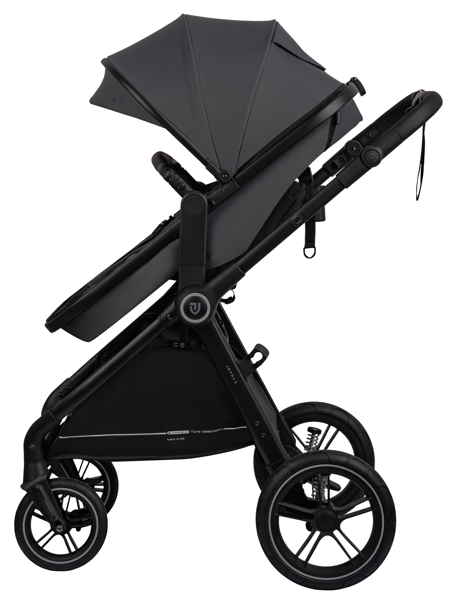 Коляска трансформер JOVOLA Truck, перекидная ручка серый - фото 11