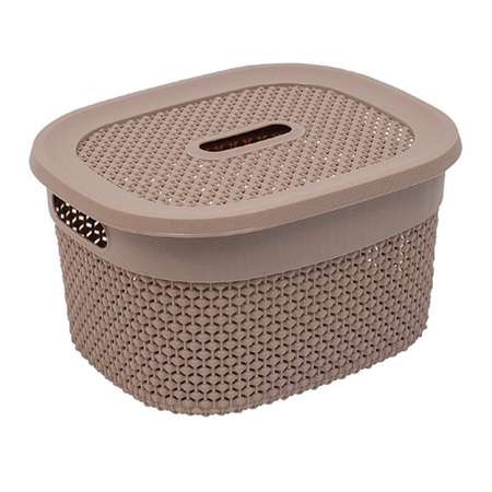 Корзинка elfplast Ariana с крышкой серо-коричневый 6 л 39.5х29.5х15.8 см