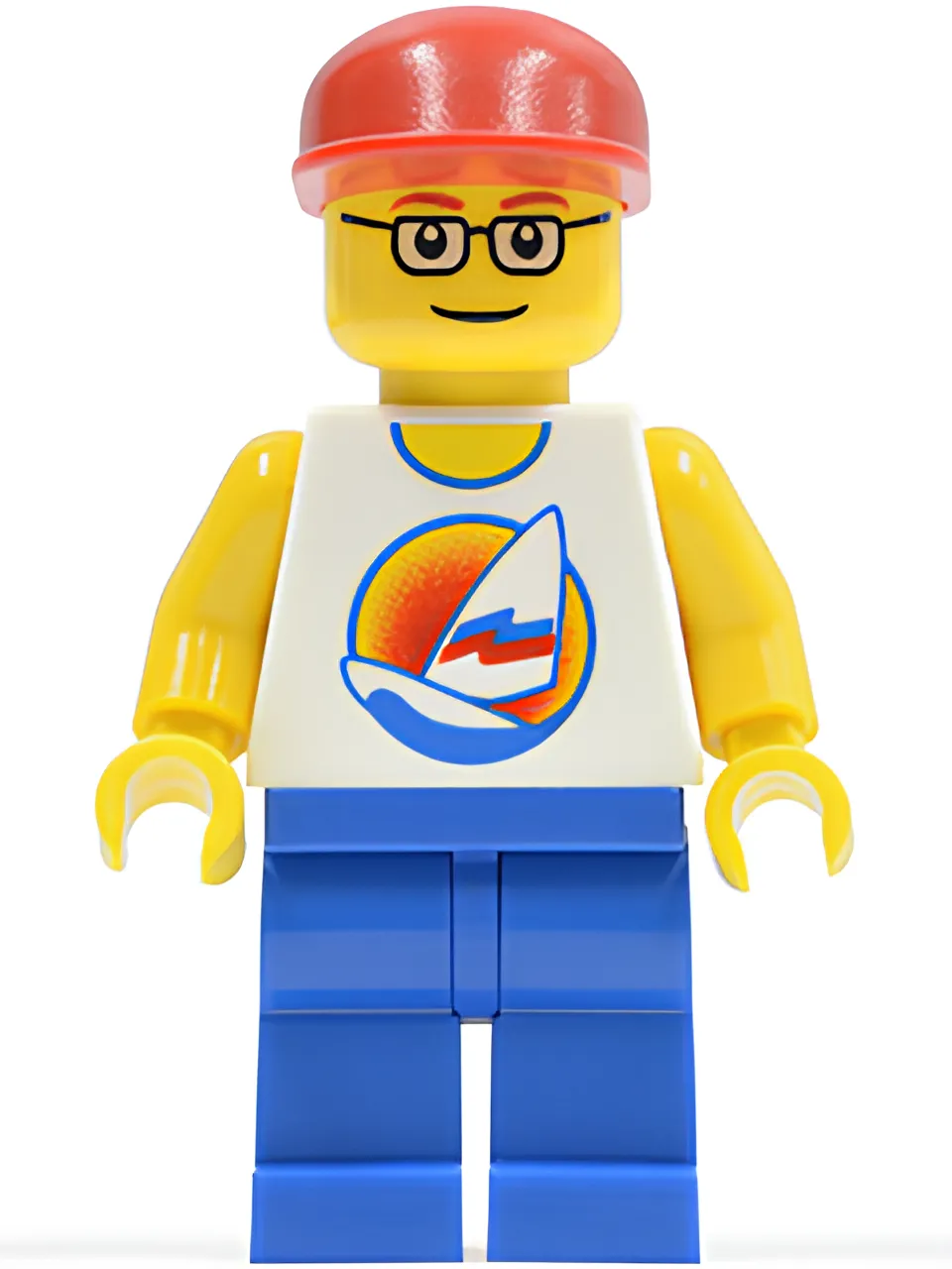 Изображение товара Фигурка LEGO Town Surfboard на океане с синими штанами и красной кепкой Изображение товара Фигурка LEGO Town Surfboard на океане с синими штанами и красной кепкой