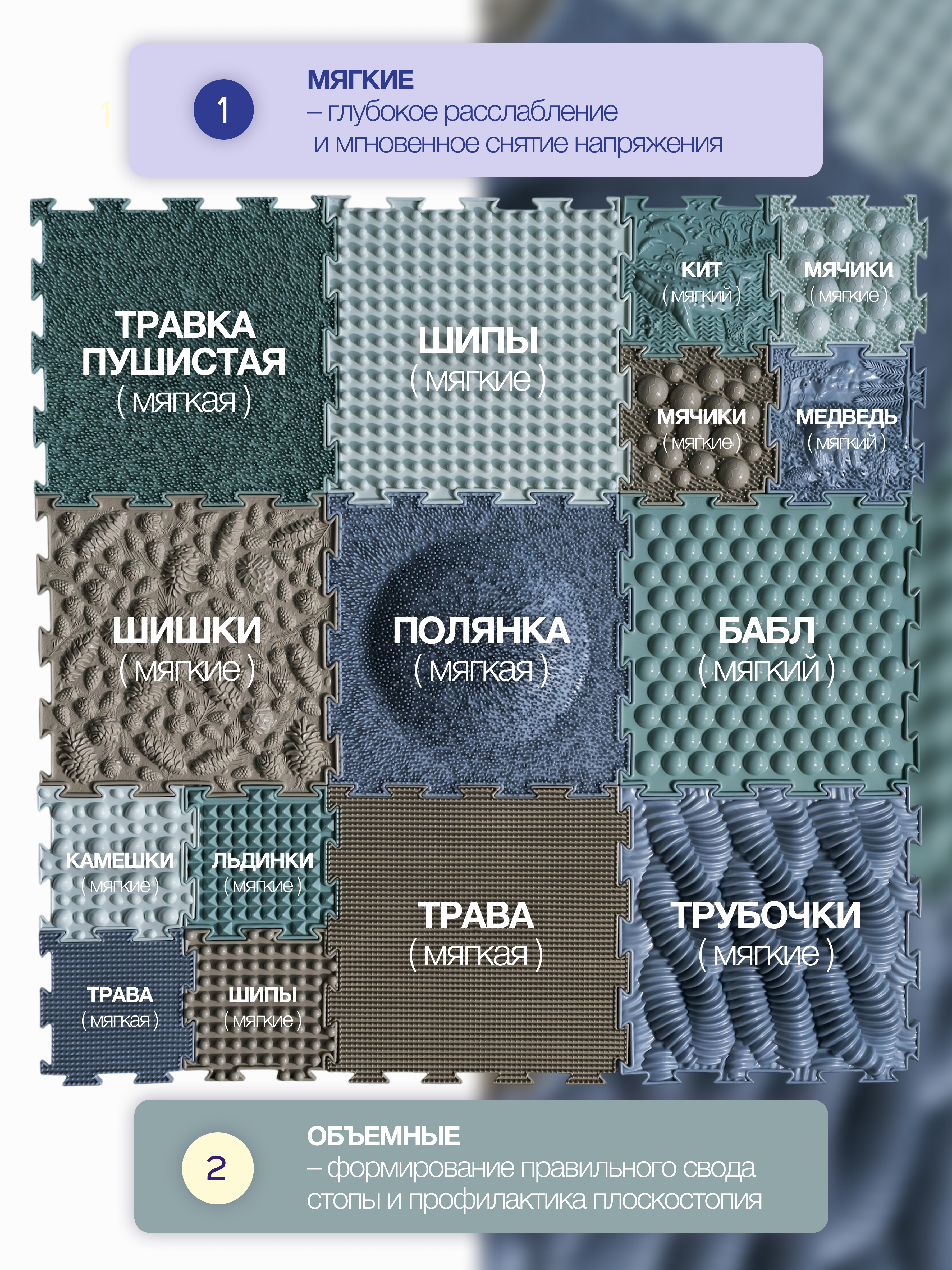 Коврик-пазл Ортодон массажный развивающий детский 26 x 220 см - фото 2