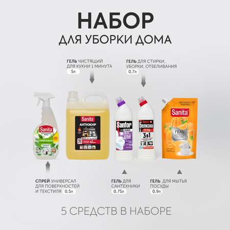 Гель для уборки Sanfor 5 штук