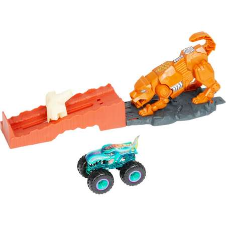 Трек Hot Wheels Поединок с Саблезубым тигром с пусковой установкой
