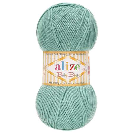 Пряжа для вязания Alize baby best бамбук акрил с эффектом антипиллинг 100 г 240 м 463 мята 5 мотков
