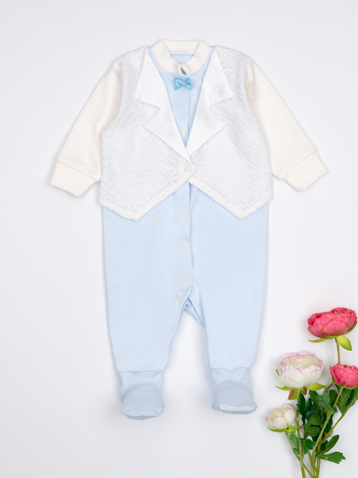 Комплект на выписку ТРИЯ 1185_310_016 интерлок голубой - фото 1