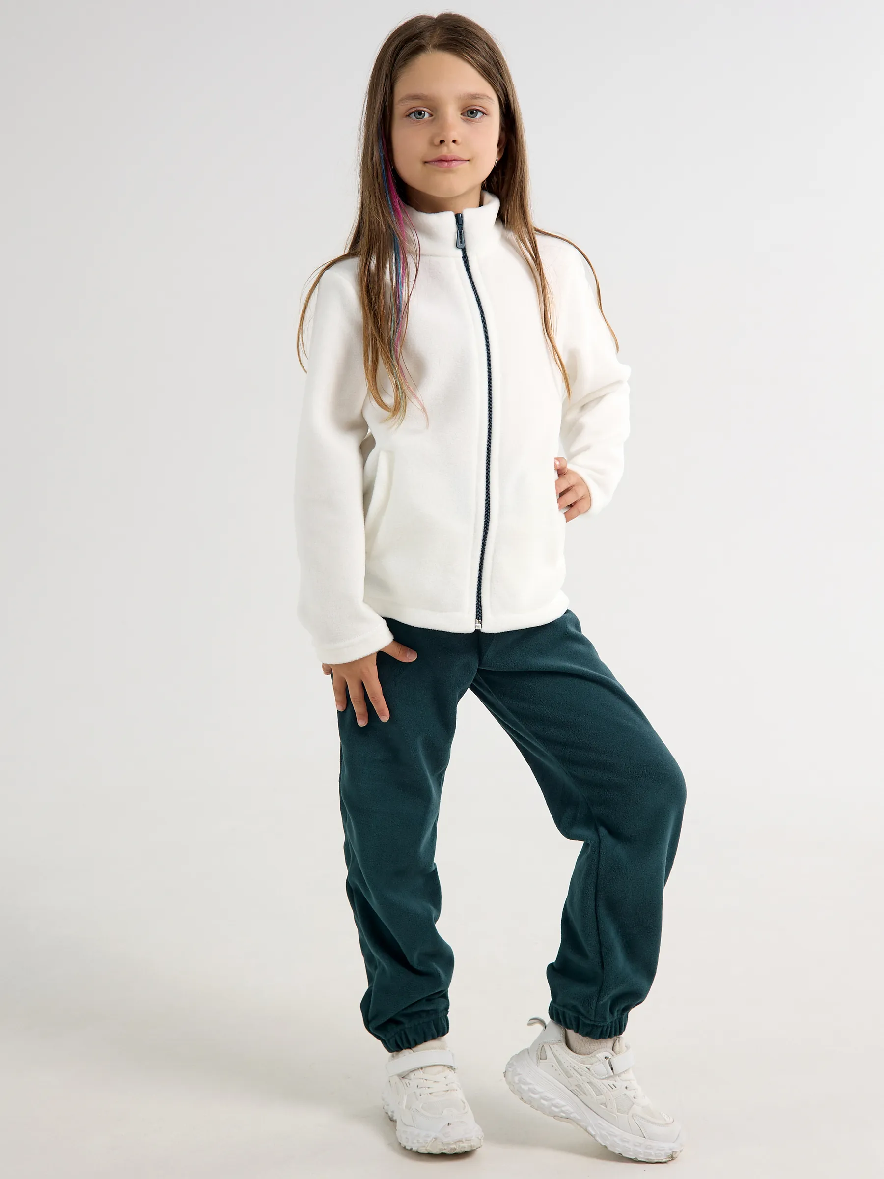 Толстовка и брюки YAXX 013--Костюм экрю/изумрудный - фото 2