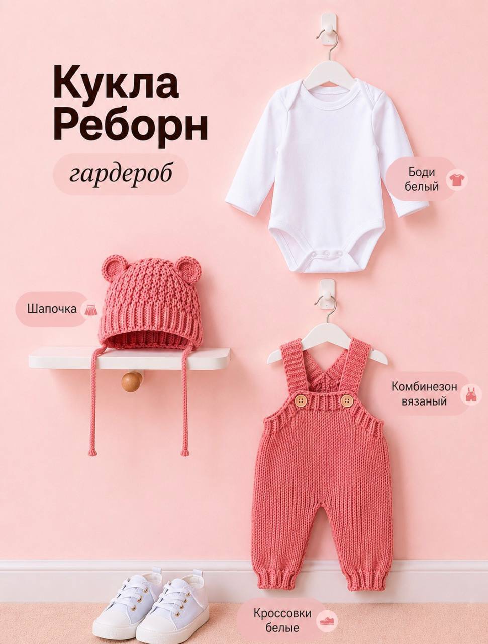Кукла классическая RebornChild высота 55 см брюнетка/локоны - фото 3