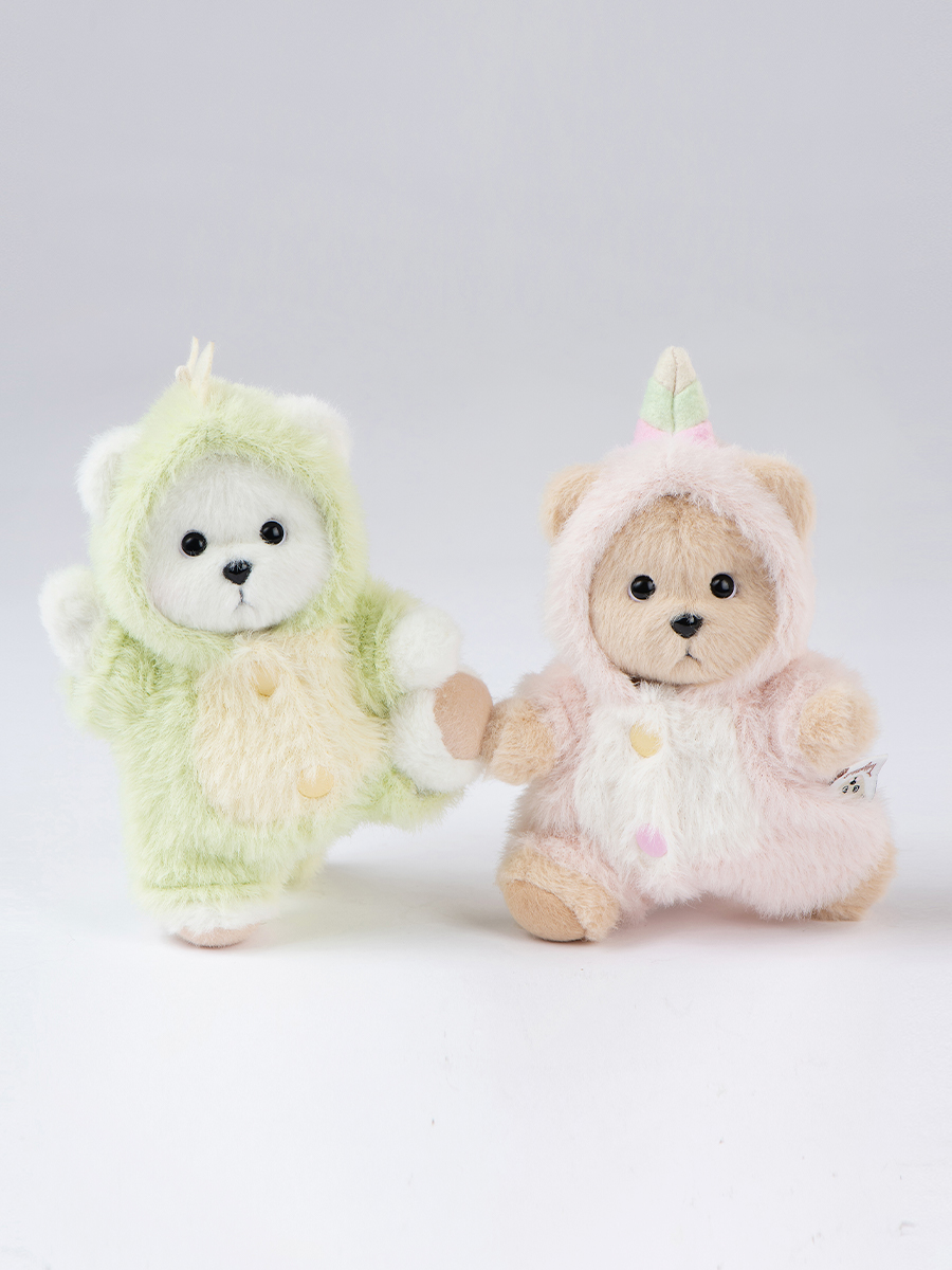 Мягкая игрушка TeddyTales Медведь в костюме дино брелок - фото 7
